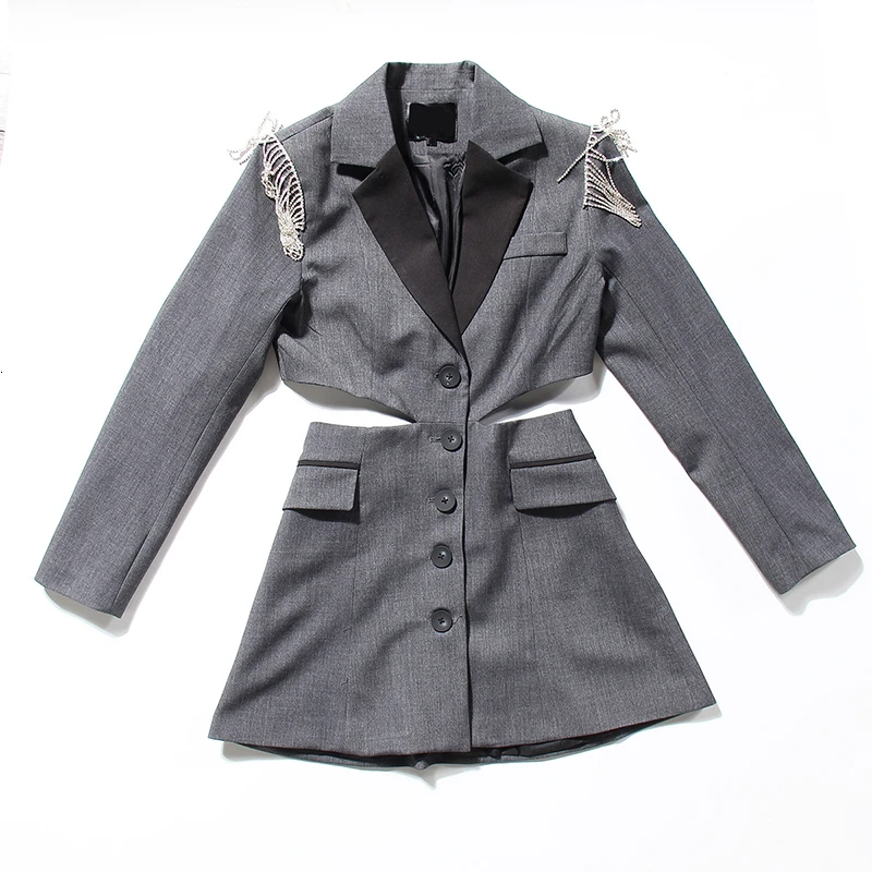 Женская ажурная куртка TWOTWINSTYLE разноцветная составного кроя с отложным