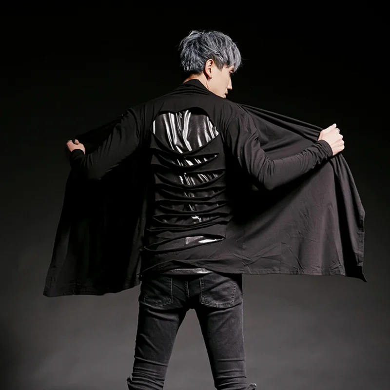 Мужская обувь для ночного клуба личность обратно рваная футболка с длинным