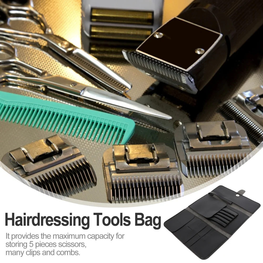 

Foldable Hair Scissor Bag Leather Scissors Case Barber Hairdressing Tool Pouch