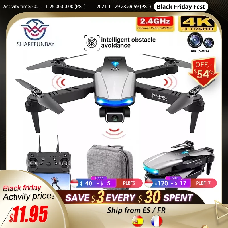 

S85 Pro Rc Mini Drone 4k Profesional HD Dual Camera Fpv Drones With Infrared Obstacle Avoidance Rc Helicopter Quadcopter Toys