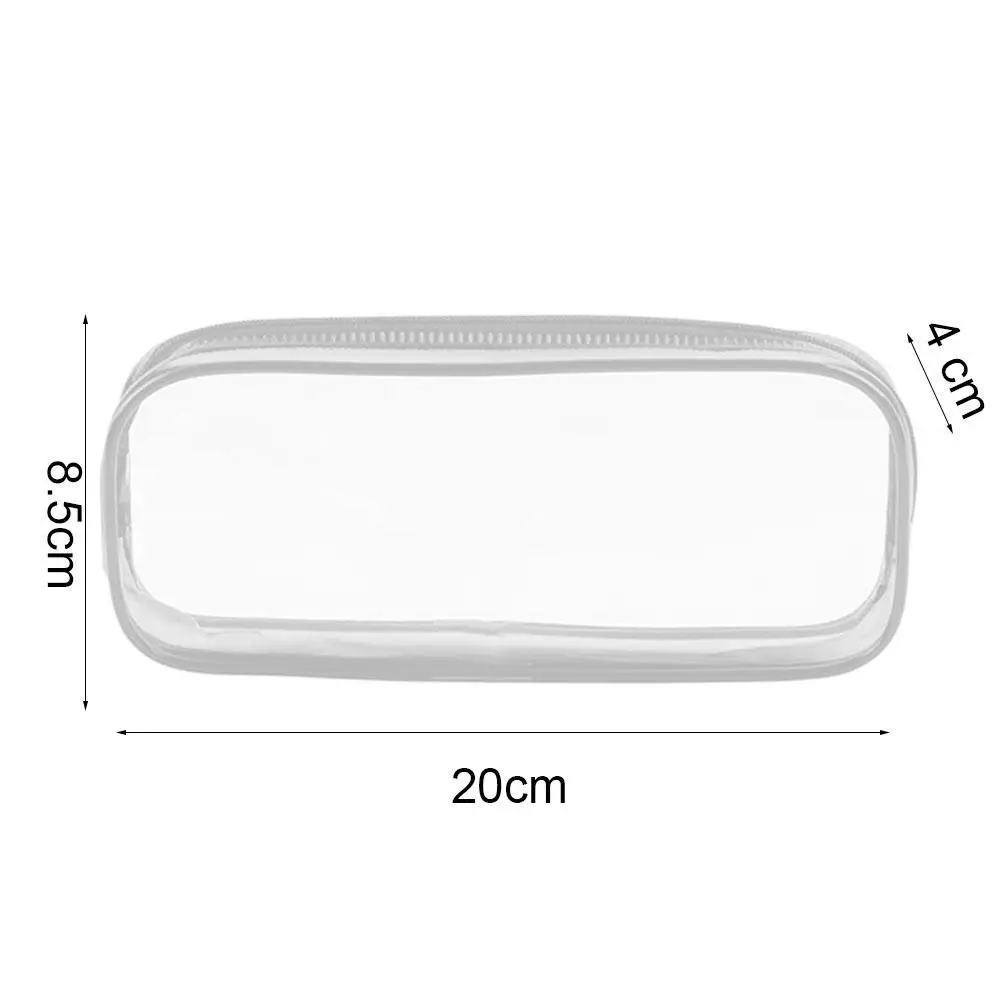 

1Pc Transparent PVC Pencil Case Black White Large Capacity Bag Stationery Stationery Student Zipper Pencil Case Storage Q6T0