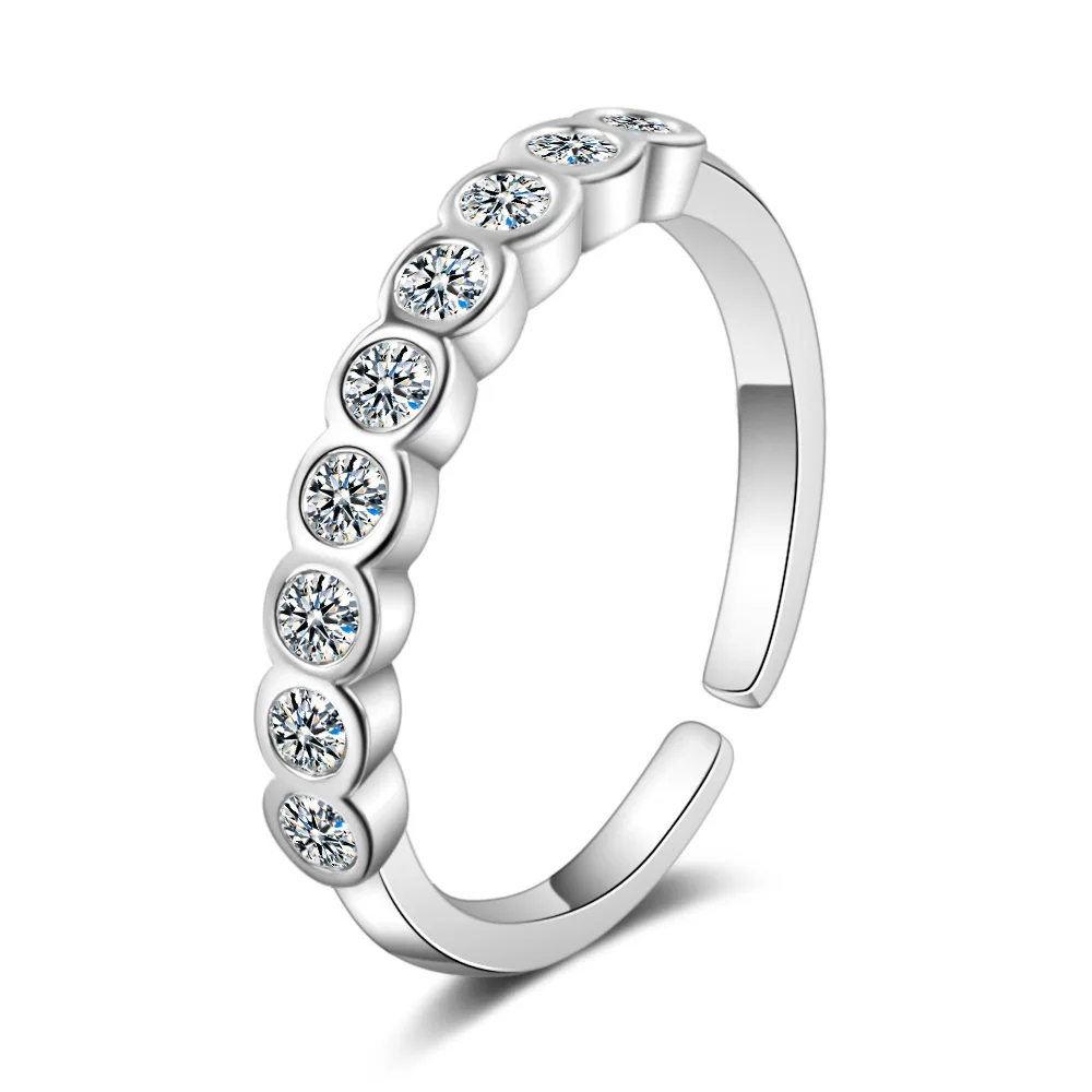 

100% 925 Sterling Silver Original Jewelry Shine CZ Zircon Star Ladies Wedding Ring Jewelry For Women Gift Never Fade