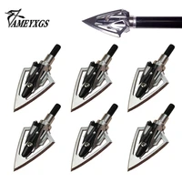 3 pcs hunting arrowhead archery broadheads 100 garins metal arrow head point for bow or crossbow hunting outdoor sports