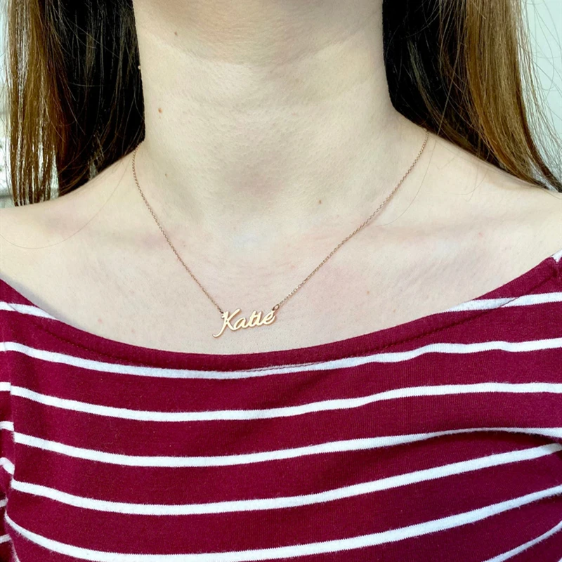 Модное ожерелье с именем на заказ из нержавеющей стали персонализированное