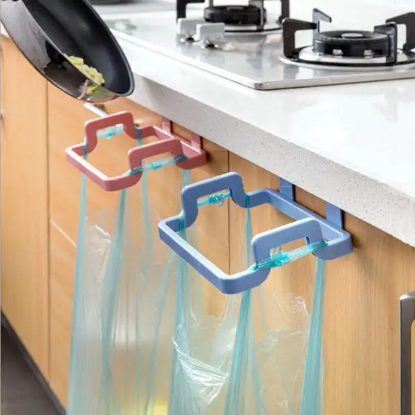 Plastic Trash Bags Storage Rack Kitchen Bracket Traceless Hanging Organizer Door Back Clip Stand Washcloth Hanger Holder | Дом и сад