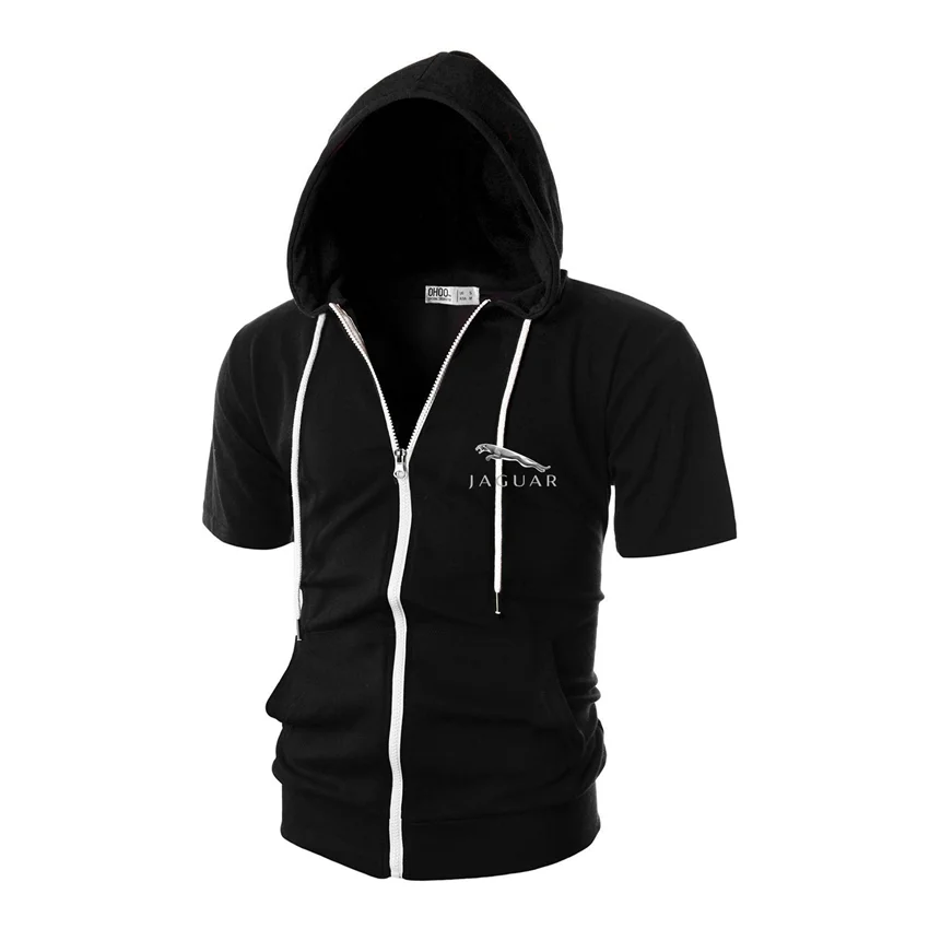 

Jaguar Car Logo Printing 2021 Summer New Short-Sleeved Hoodie Hot-Selling Men's Motorcycle Exercise Sportswear In Europe America