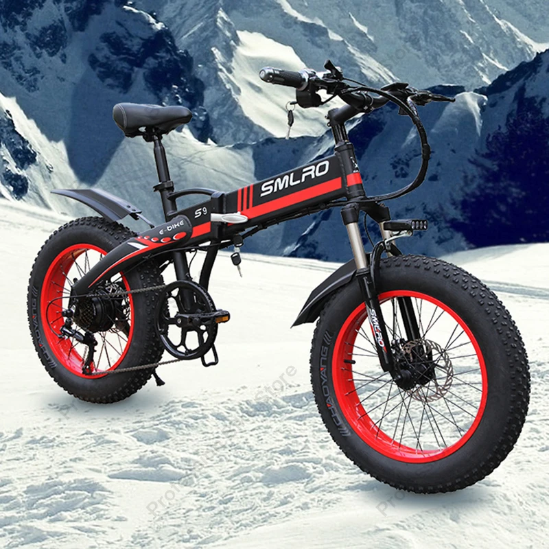 Kaufen SMLRO S9F Klapp Elektrische Bike 20 Zoll Rad 800W 48V 15AH Erwachsene Leichte Elektromobil E-Bike Mobilität Berg Fett Fahrrad