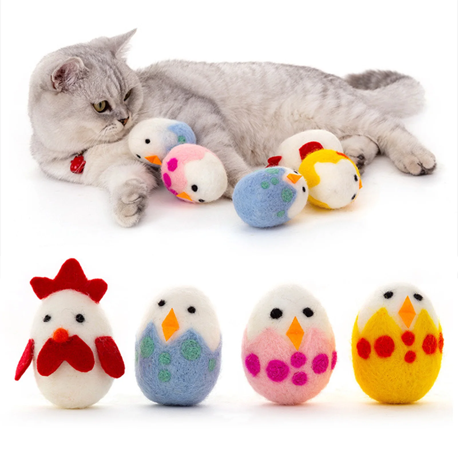 

6 шт., игрушка для жевания кошек, пасхальное яйцо, игрушки кошачья мята, интерактивная игрушка для прорезывания зубов, шерстяное яйцо, интера...