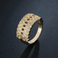 european and american new style aaa zircon ring eight character gypsophila ring ring trendy ladies ring