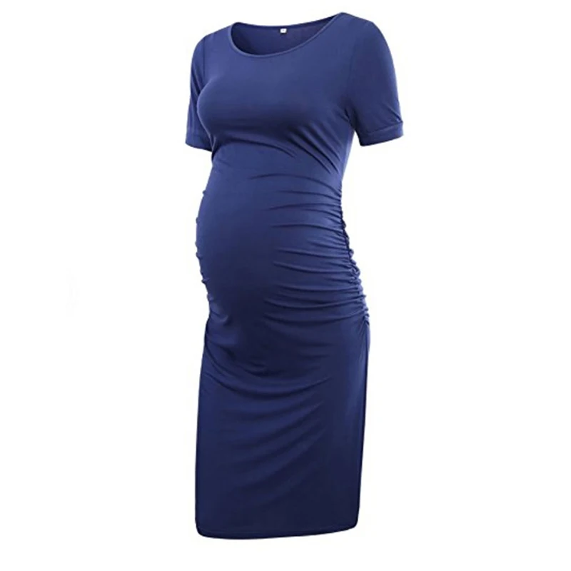 

Women's Short Sleeve Maternity Dresses Casual Pregnancy Clothes Bodycon Baby Shower Dress pregnant sheath dress solid color