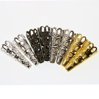 50pcslot 23 x7mm alloy caps bead hollow out flower bugle filigree bead end cap cone jewelry making components finder