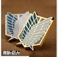 attack on titan badge anime peripheral pins scout regiment logo brooch survey corps erwin smith cosplay costume accessories