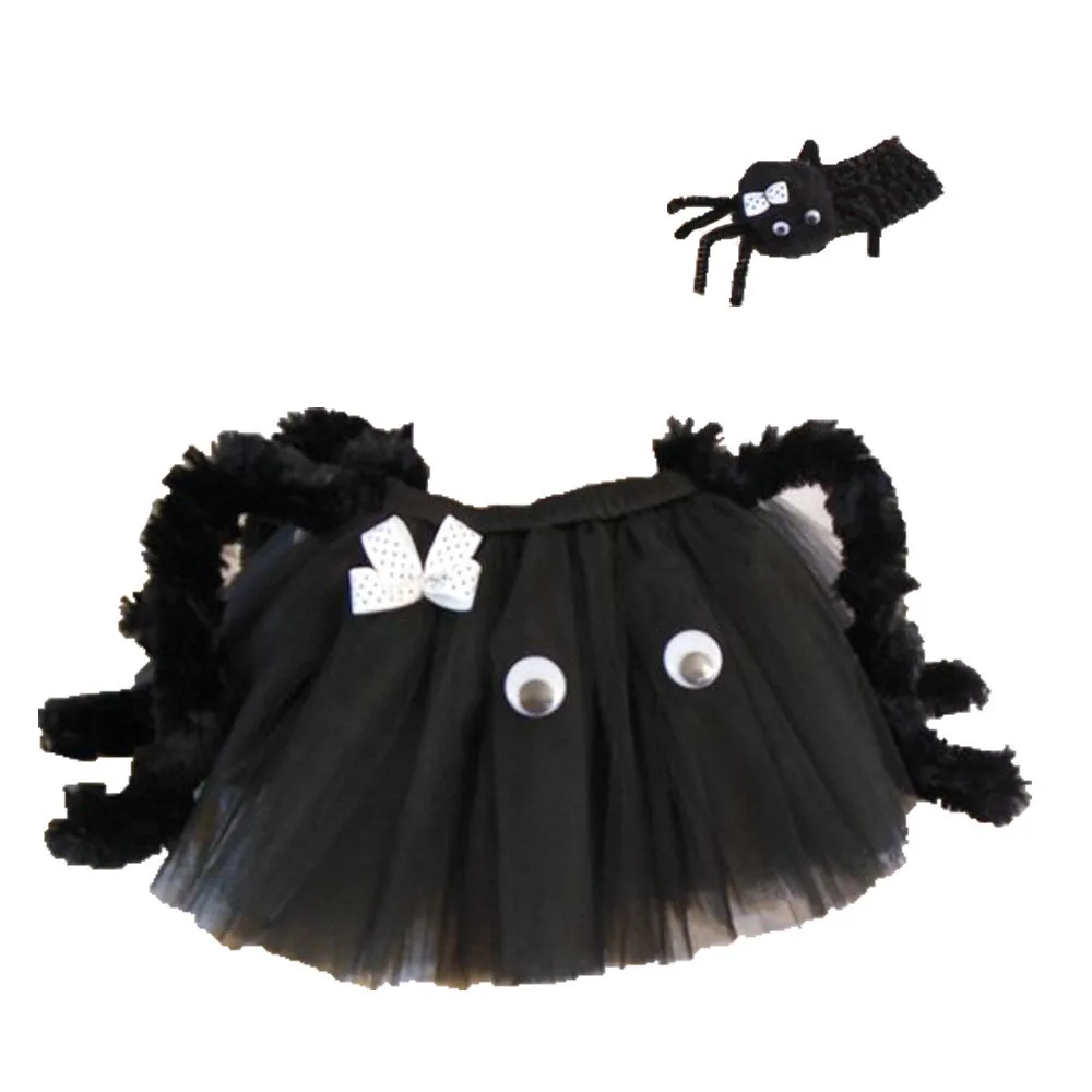 Юбка-пачка для девочек на Хэллоуин черный маленький паук смешная вечеринка
