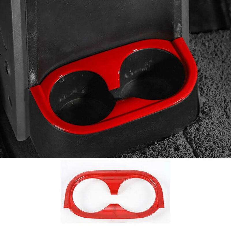 

NewFit for Jeep Wrangler JK 2007-2010 ABS Red Rear Water Cup Panel Frame Trim