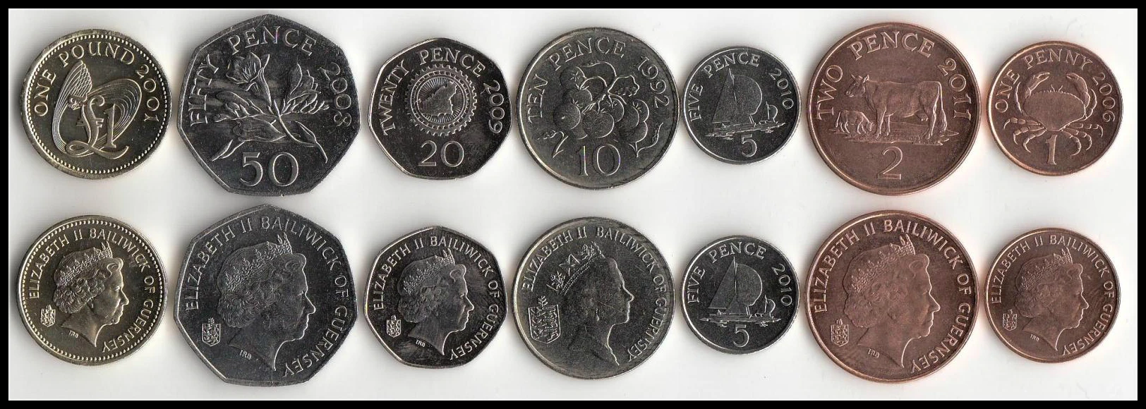 

Guernsey Coins 7 Pieces 1 Set Europe Coins New Original Coin UNC Commemorative Edition 100% Real EU