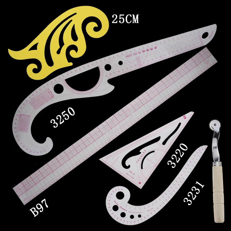 Set ruler Многофункциональный образец одежды, линейка для резки, Метрическая линейка, линейка портного шва - Цвет: Set ruler