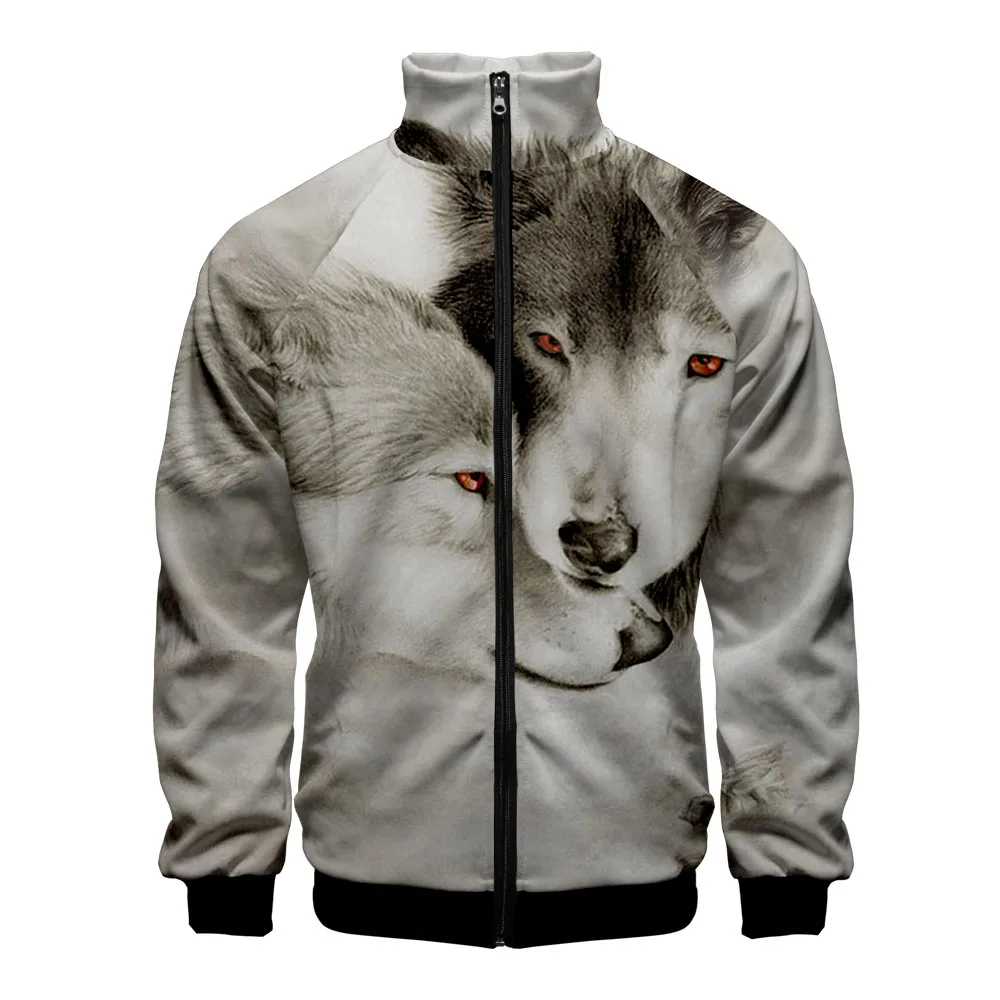 

New Arrival Boys Man Tracksuit Tiger 3D Print Zipper Jackets Hip Hop Fashion Autumn Spring Beast Wolf Sweatshirts Warm Tops