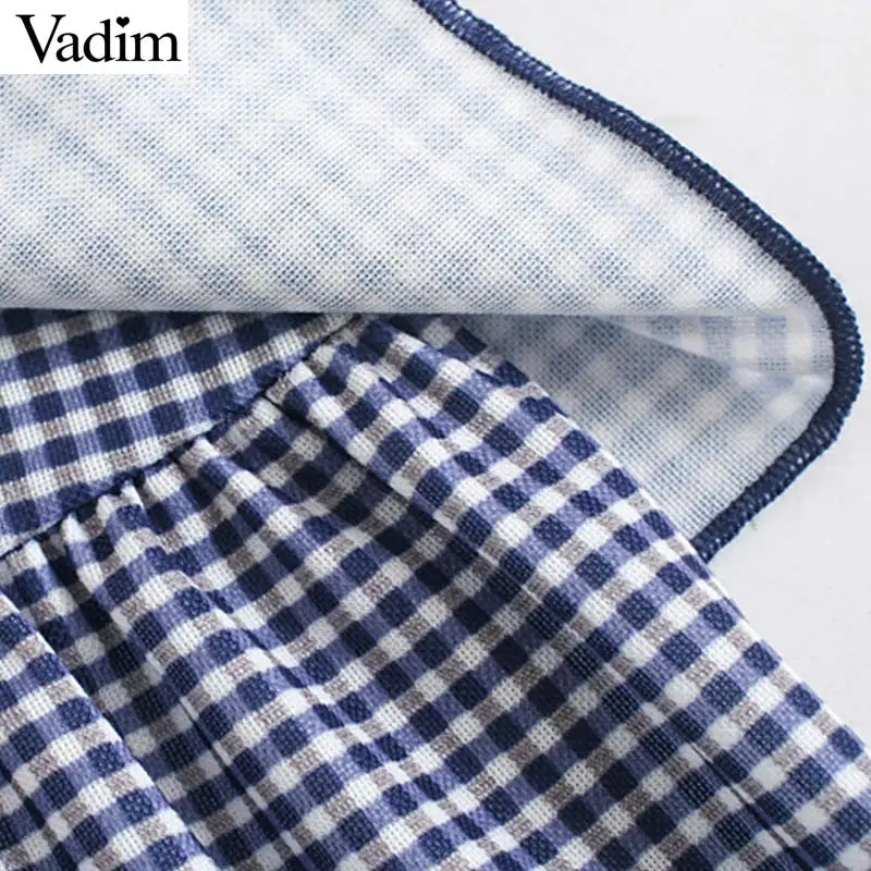 Vadim милый женский плиссированная мини-юбка в клетку многослойная эластичная