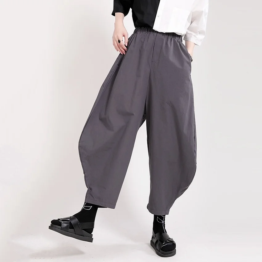 

2021 Japanese Kimono Loose Pants for Women Summer Mid Waist Female Pants Harem Casual Solid Trousers Streetwear New Fashion