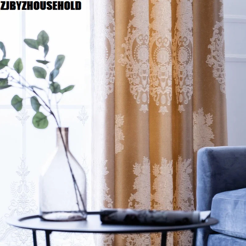 

New European Curtains High-precision Jacquard Curtains for Living Room Windows Villa Decoration Upscale Curtains for Bedroom
