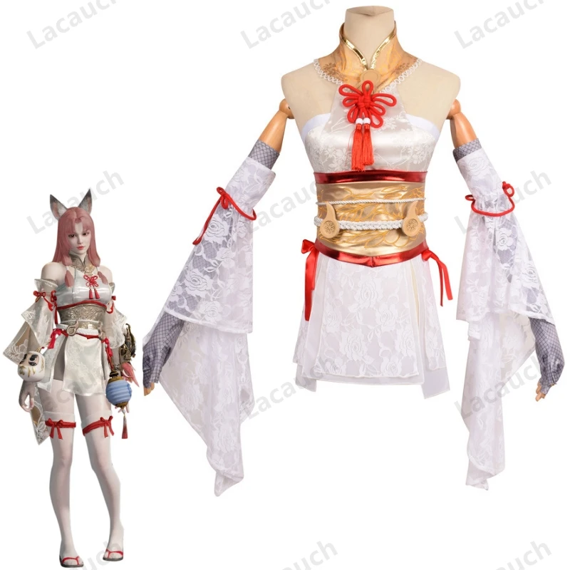 

New Game Naraka: Bladepoint Hutao Cosplay Costume Women Cute Dress Fancy Kimono Suit Halloween Carnival Hu Tao Uniforms Wig