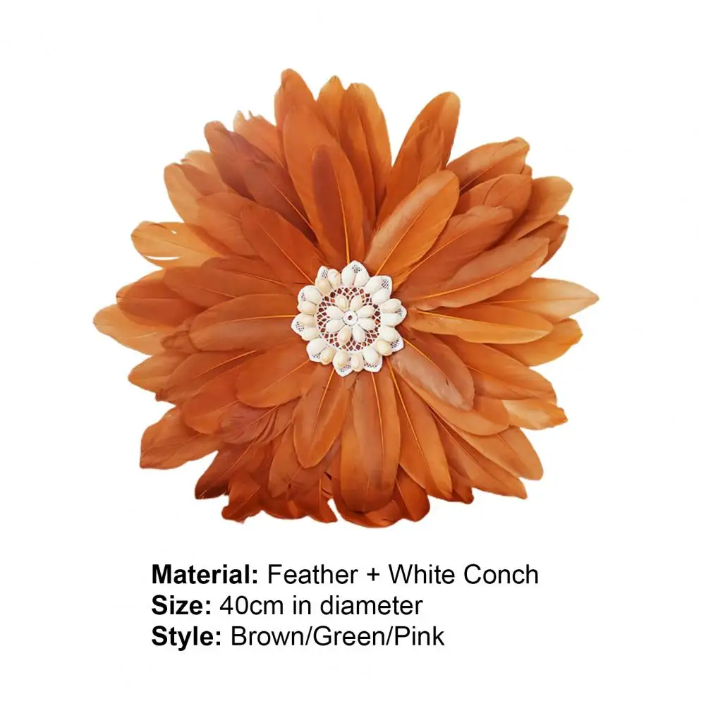 

Hot Sales Wall Decor Stylish DIY Synthetic Feather Eye-catching White Conch Feather Wall Ornament for Office