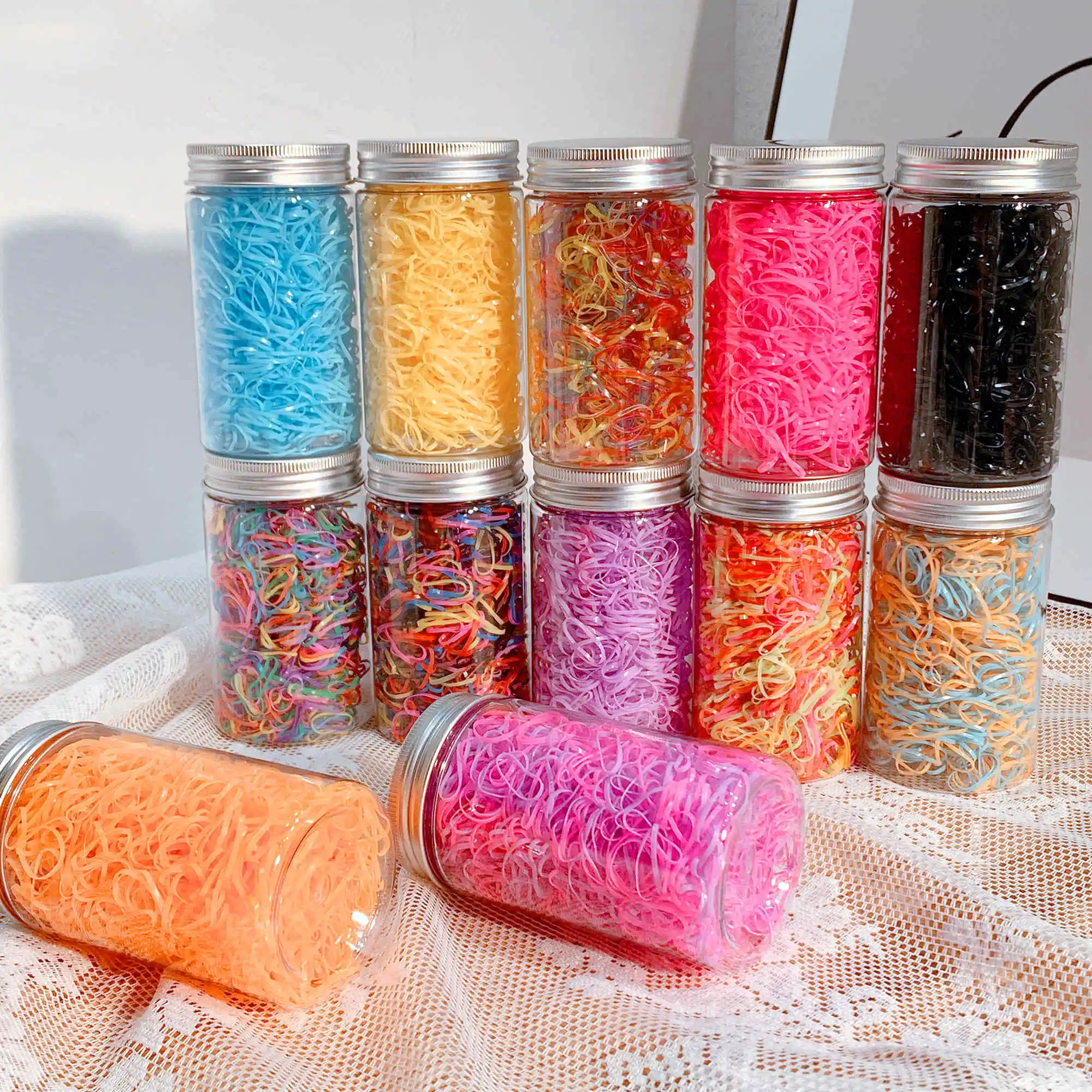 Ful Small Disposable Hairbands Scrunchie Girls Elastic Rubber Band Fashion Hair Accessories Hair Ties