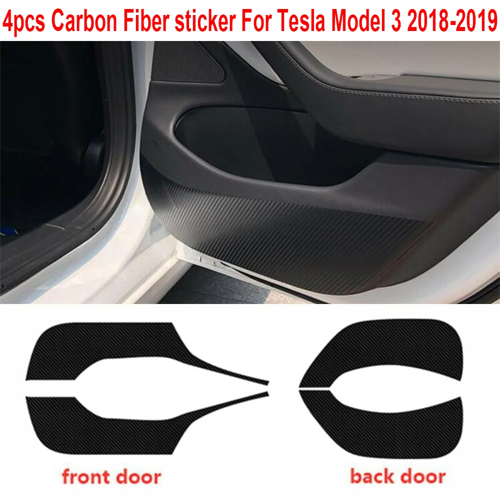 4 шт Анти Kick Pad Авто для Tesla модель 3 2017 2019 наклейка черный набор