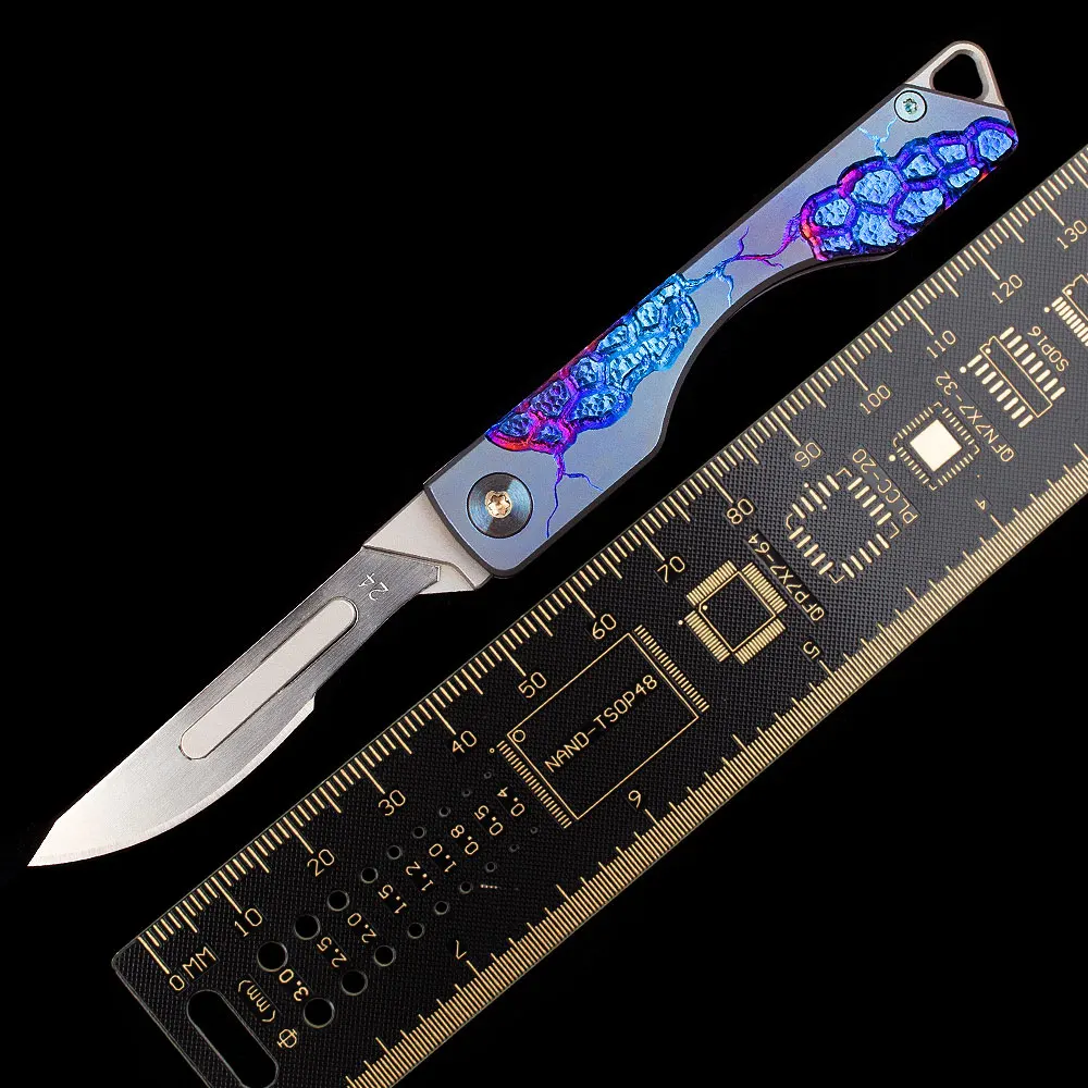 Титановый складной нож искусственная резка ручка Подарочный резец