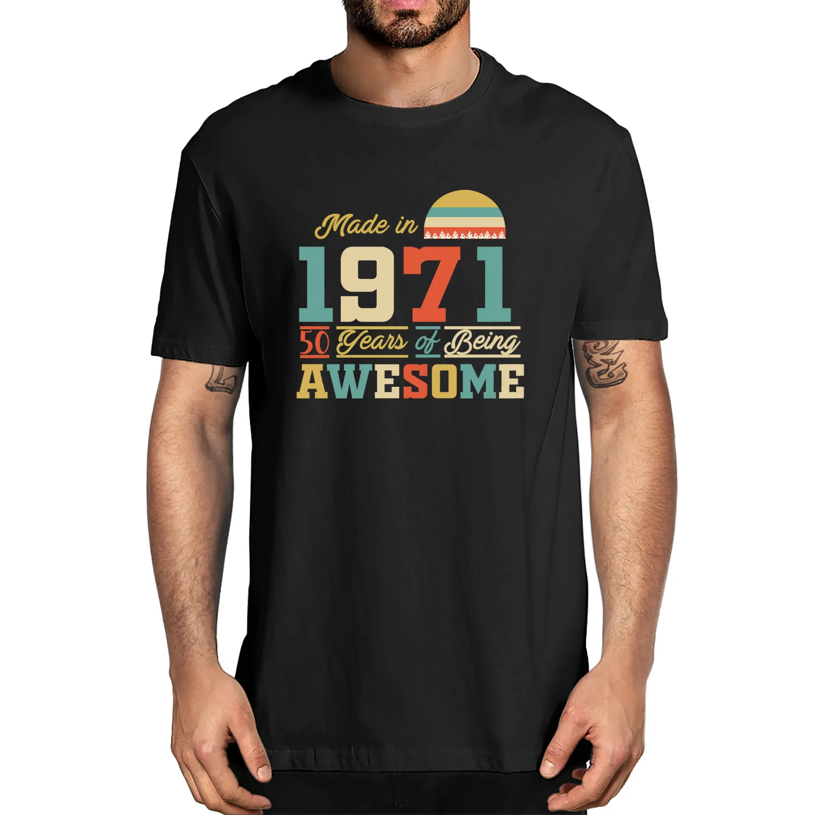 

Мужская хлопковая футболка с коротким рукавом, забавная Винтажная футболка унисекс с надписью 50-летнего пребывания в стиле 80-го дня рождени...