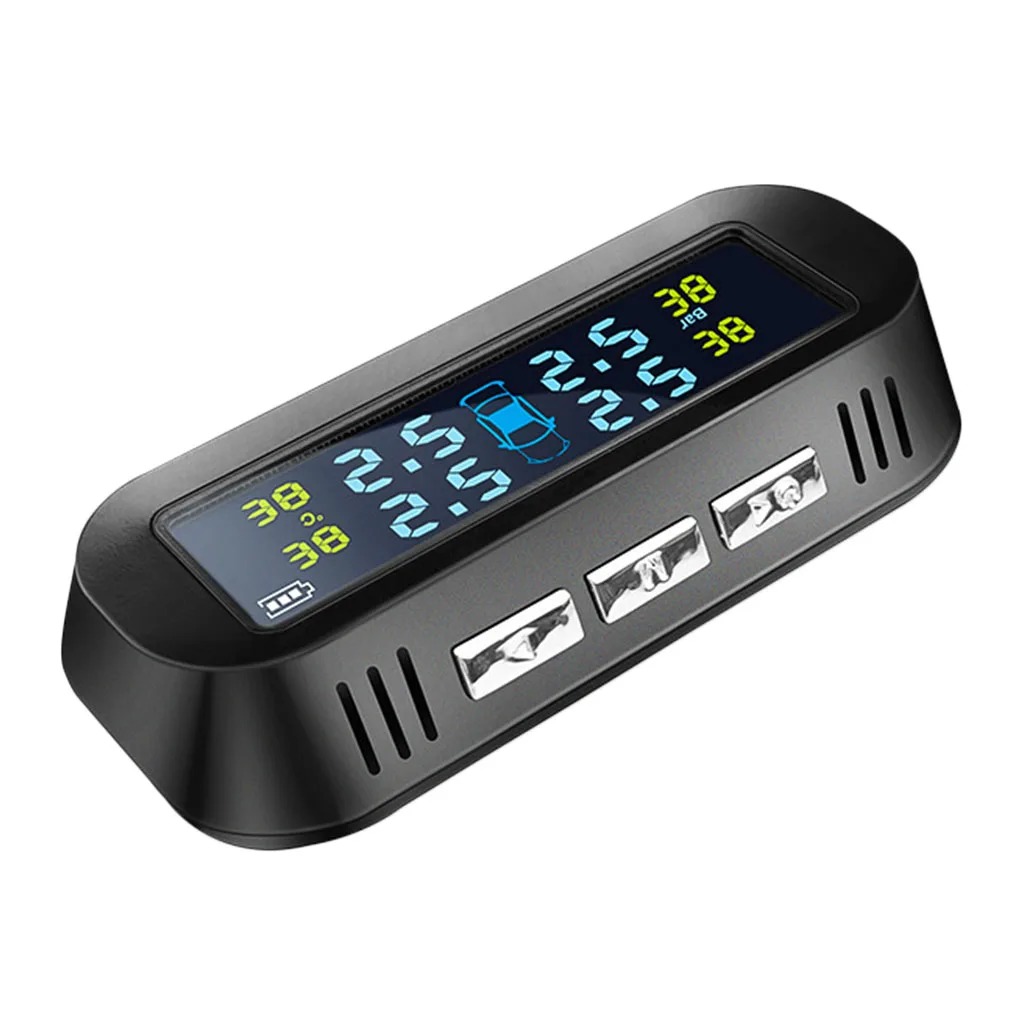 

Solar /USB Wireless Auto Car Tire Pressure Monitor Tyre Detect Internal Sensor