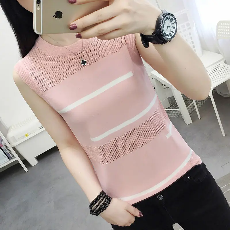 

Loose slim ice silk women's thin new summer wear sleeveless top