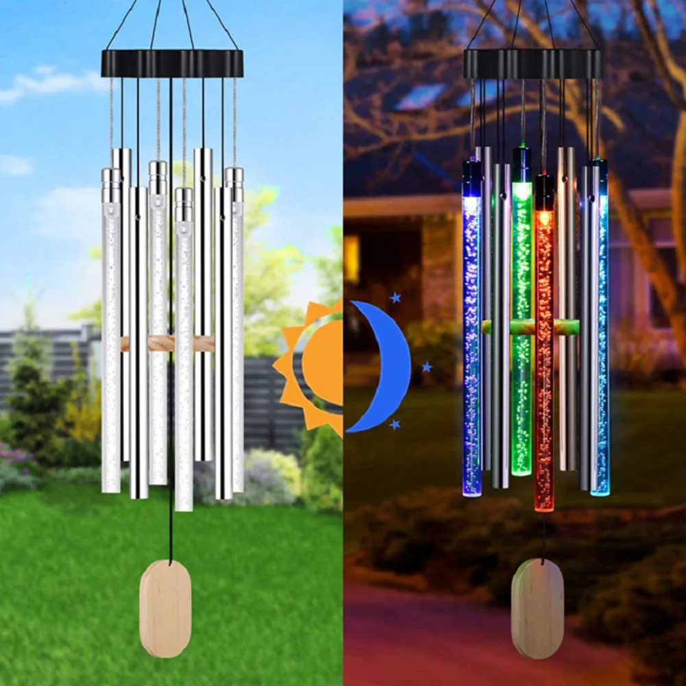

Colorful Solar Wind Chime Lamps Waterproof Outdoor Hanging Decorative Lights Ornament Windchimes Room Decor