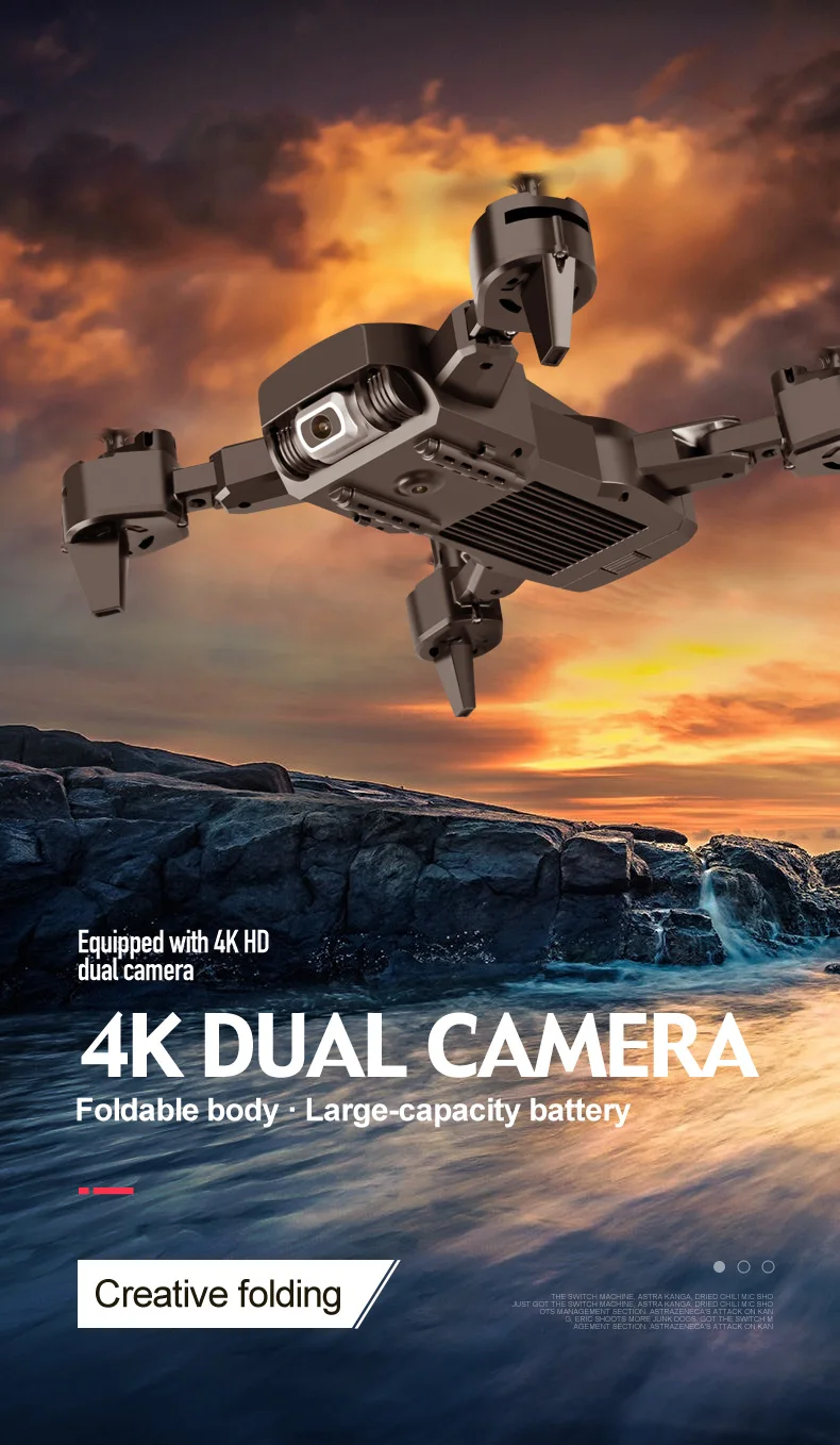 S60 Дрон 4k широкоугольная камера WiFi fpv двойная RC Квадрокоптер высота держать мини
