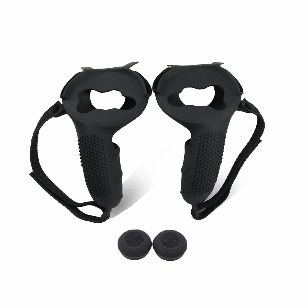 

Сенсорный контроллер, силиконовый захват, регулируемый ремешок для рук, колпачки для большого пальца для Oculus Quest 2, защитные аксессуары вирт...