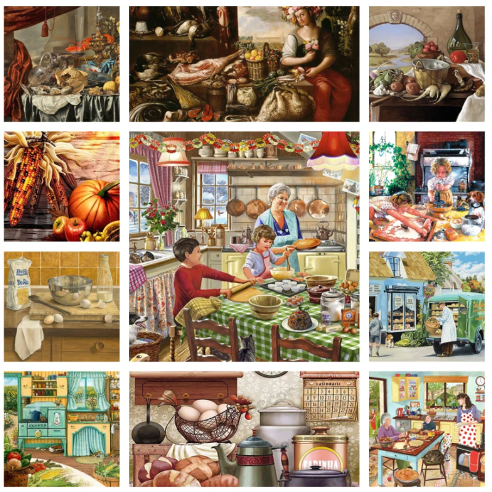 

5D алмазная живопись «сделай сам», картина с едой для детей, круглая полная вышивка, семейная Вышивка крестиком, Настенная картина, домашний ...