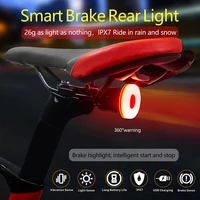 towild smart bicycle brake rear light auto sensing light rainproof led cycling taillight usb rechargeable road bike tail light