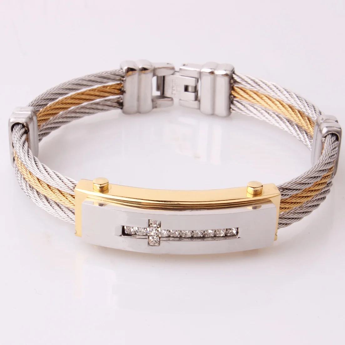 Браслет-цепочка мужской 3 ряда из нержавеющей стали браслеты для щиколоток