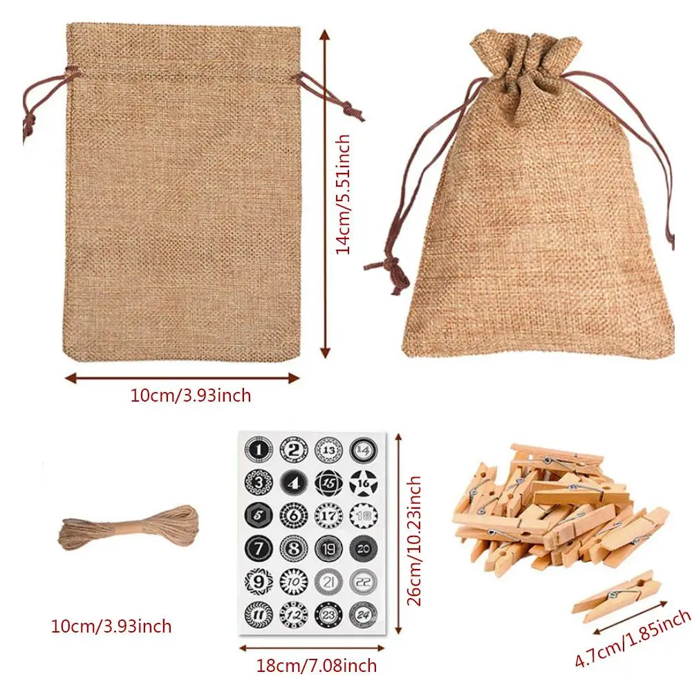 1 24 приход украшение для календаря Рождественский подарок сумки календарь