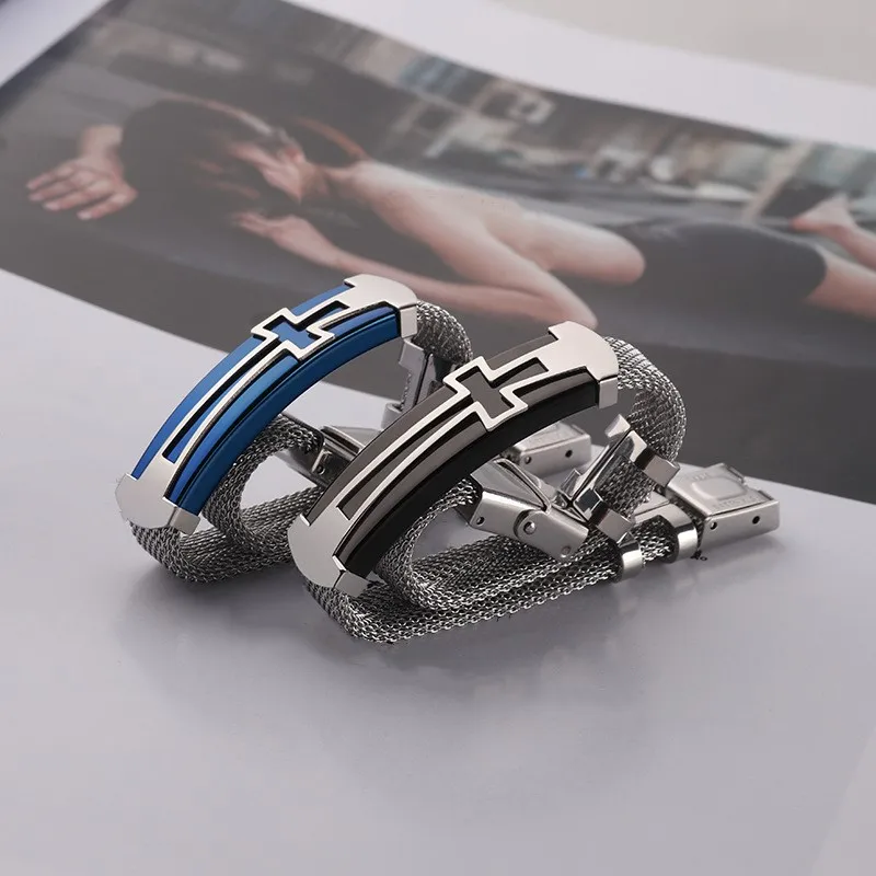 Мужской сетчатый Браслет из нержавеющей стали | Украшения и аксессуары