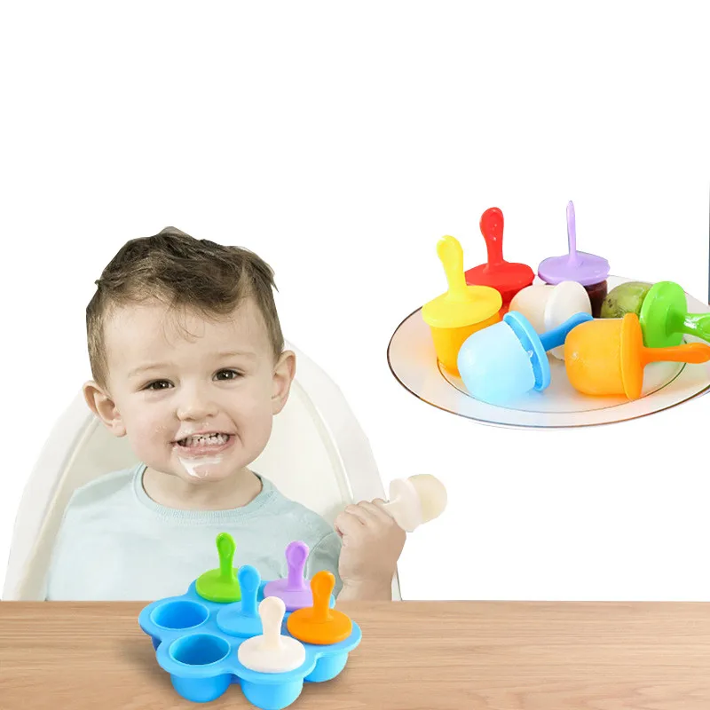 Силиконовые 7 отверстий эскимо формы льда кубик лоток для хранения контейнеров