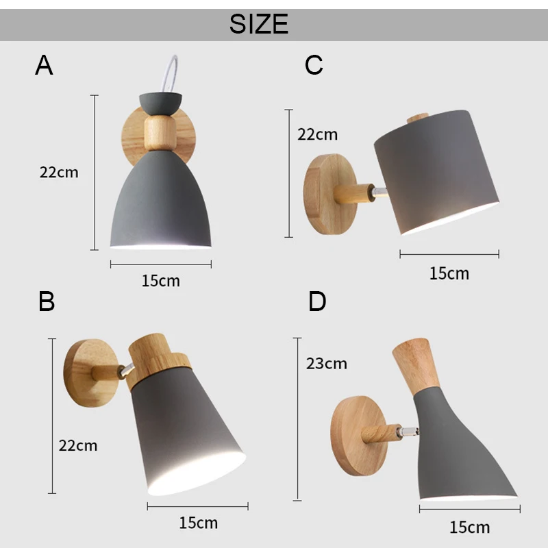 

Led Wall Light Wooden Bedside Wall Lamp Nordic Wall Sconces Modern Night Light For Bedroom Living Room Study Reading E27 85-265V