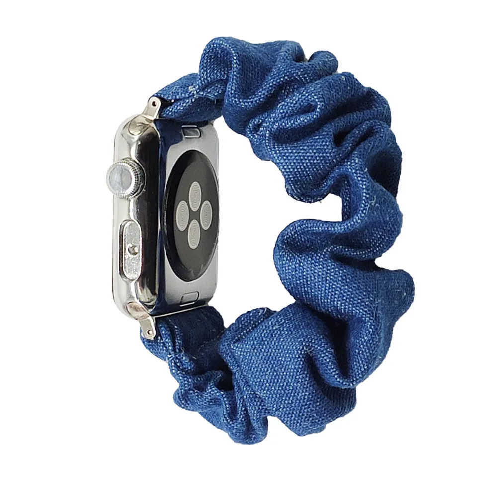 

Cotton Elastic Scrunchies Smart Apple Watch Band 5 4 42mm 38mm For Girls Women Cotton Bands 40mm Series 5 4 3 2 1 44mm 40mm
