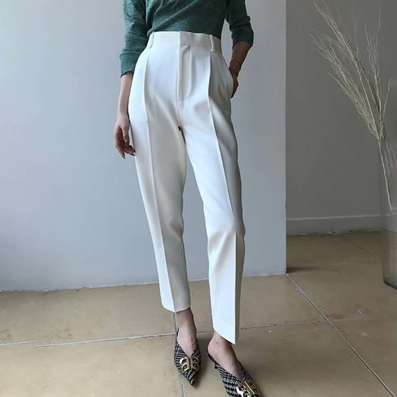 Брюки женские с завышенной талией повседневные брюки-карандаш до щиколотки на