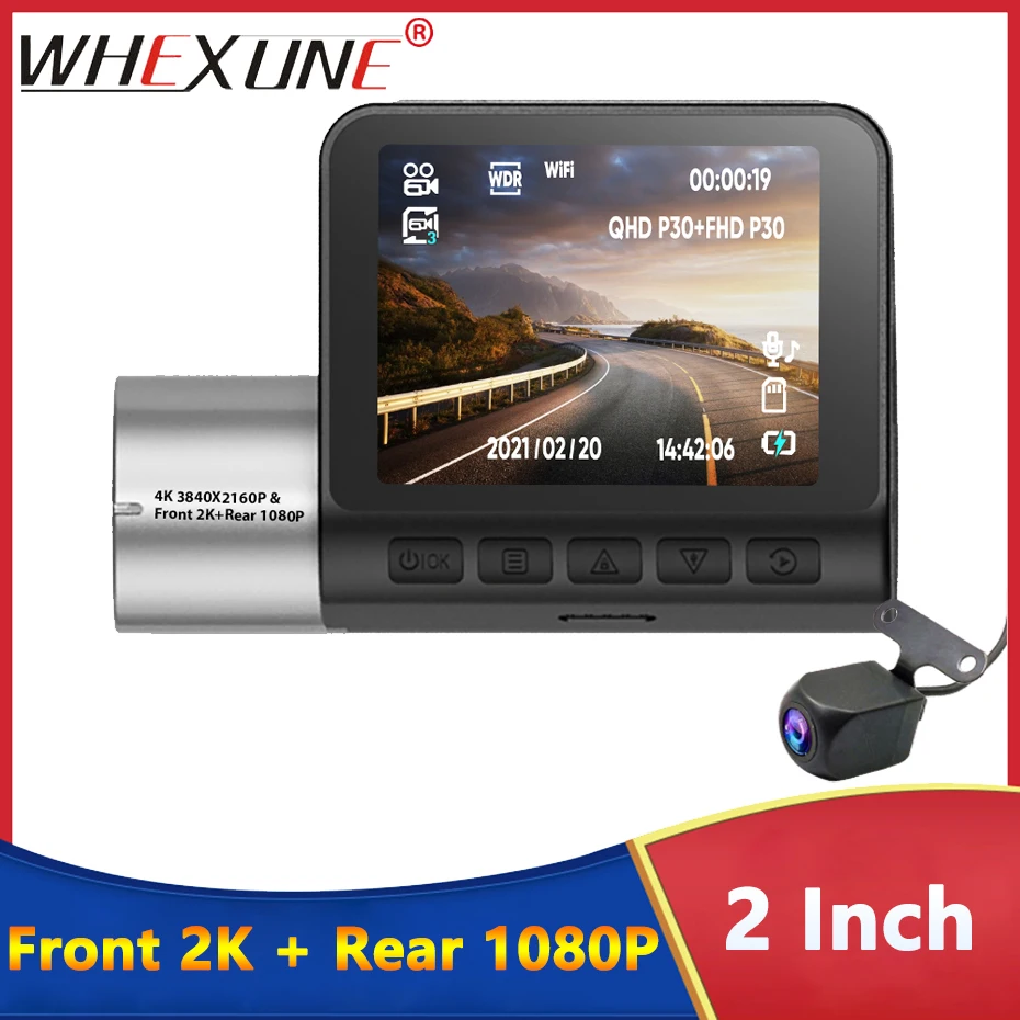 

Видеорегистратор автомобильный, 4K, Wi-Fi, GPS, 30 кадров/с