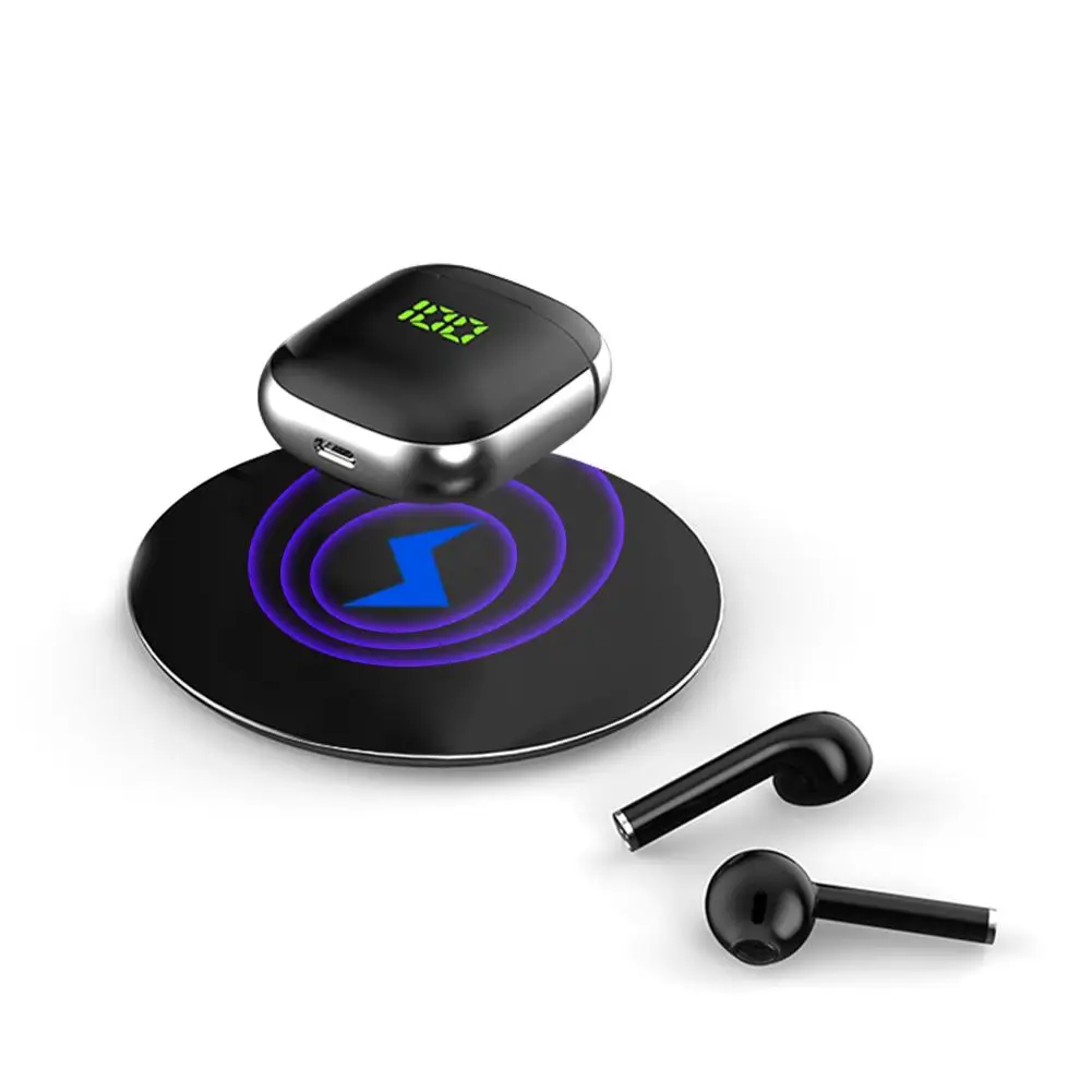 WK60 TWS5.0 Bluetooth наушники светодиодный дисплей QI IPX5 Водонепроницаемый беспроводной зарядки бинауральная HD телефонная гарнитура Мини наушники