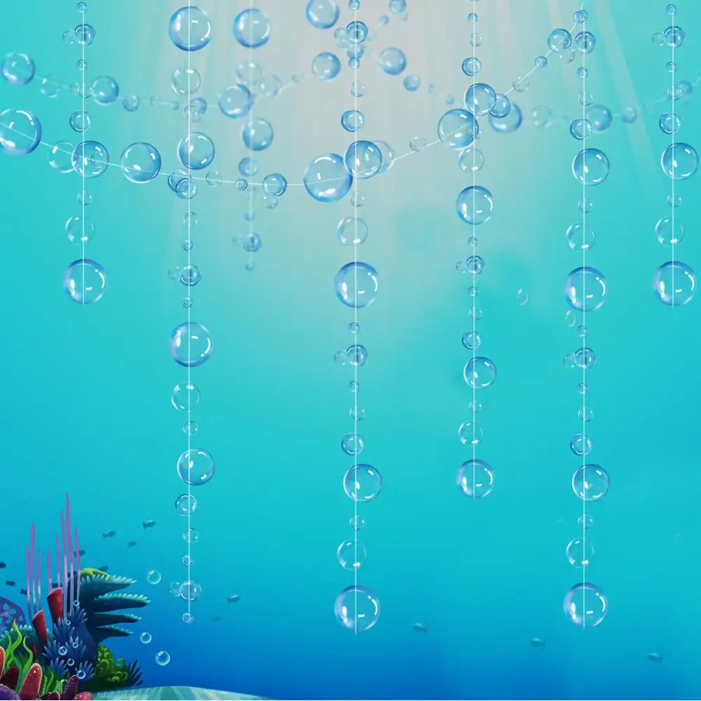Floating Transparent Bubble Garland for Under the Sea Party Supplies Hanging Streamer for Mermaid Baby Shower Birthday Party