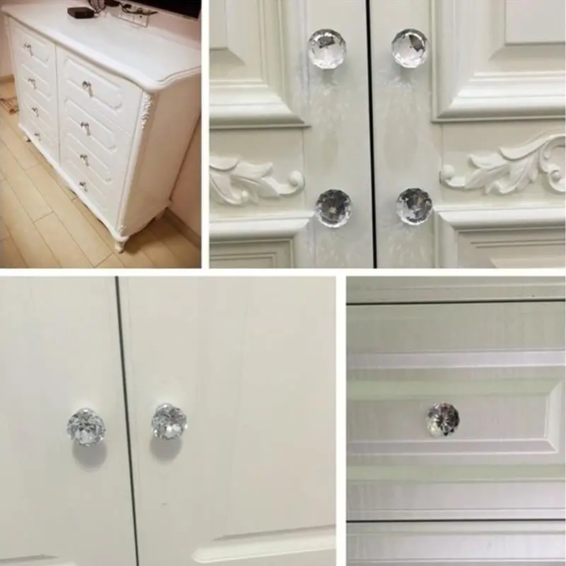 

Crystal Clear Drawer Knob Cabinet Furniture Door Pull Handle