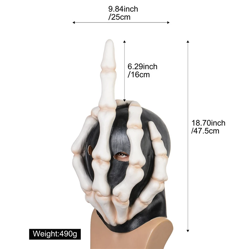 Вертикальная маска среднего пальца из дышащего латекса для Хэллоуина, косплея и карнавала - реквизит для костюма. (Прим. перев.: в оригинале название имеет опечатки и грамматические ошибки)