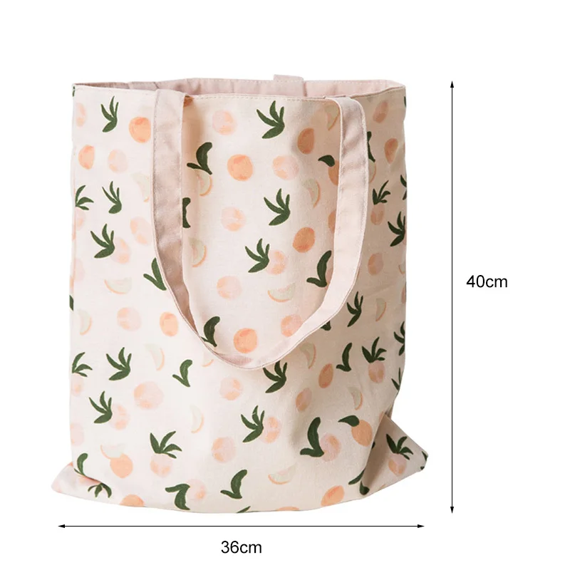 

Korean Style Double Side Casual Handbag for Women Cotton Linen Pocket Lady Shopping Bag Tote Bag Student Girls Shoulder Bag